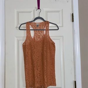 Pale orange lace racer back